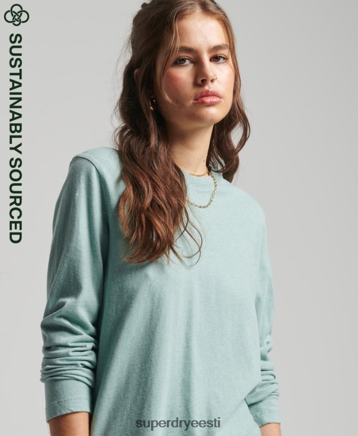 Superdry naised orgaanilisest puuvillast vintage logo tikitud top B2LT46539 Riietus türkiissinine