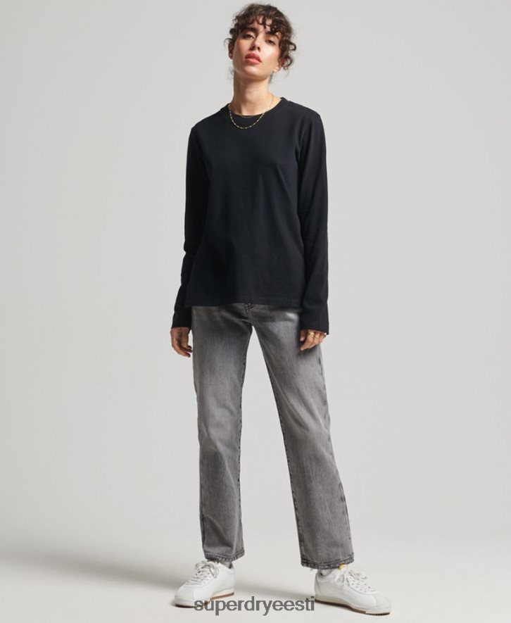 Superdry naised orgaanilisest puuvillast vintage logo tikitud top B2LT46676 Riietus must