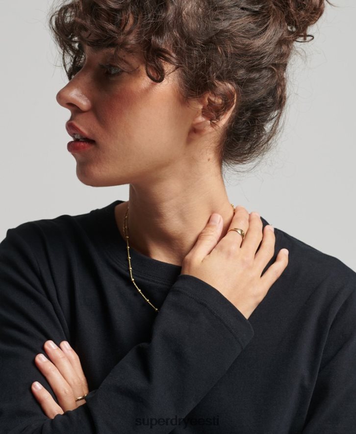 Superdry naised orgaanilisest puuvillast vintage logo tikitud top B2LT46676 Riietus must