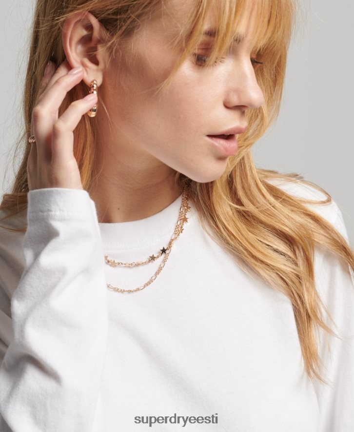 Superdry naised orgaanilisest puuvillast vintage logo tikitud top B2LT46677 Riietus valge