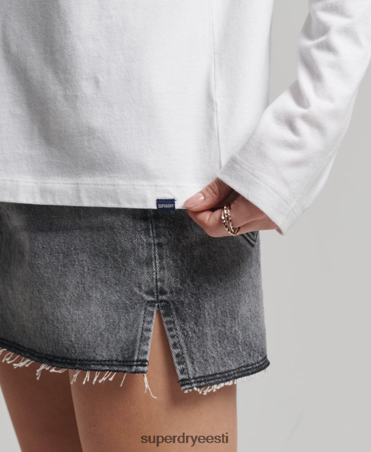Superdry naised orgaanilisest puuvillast vintage logo tikitud top B2LT46677 Riietus valge
