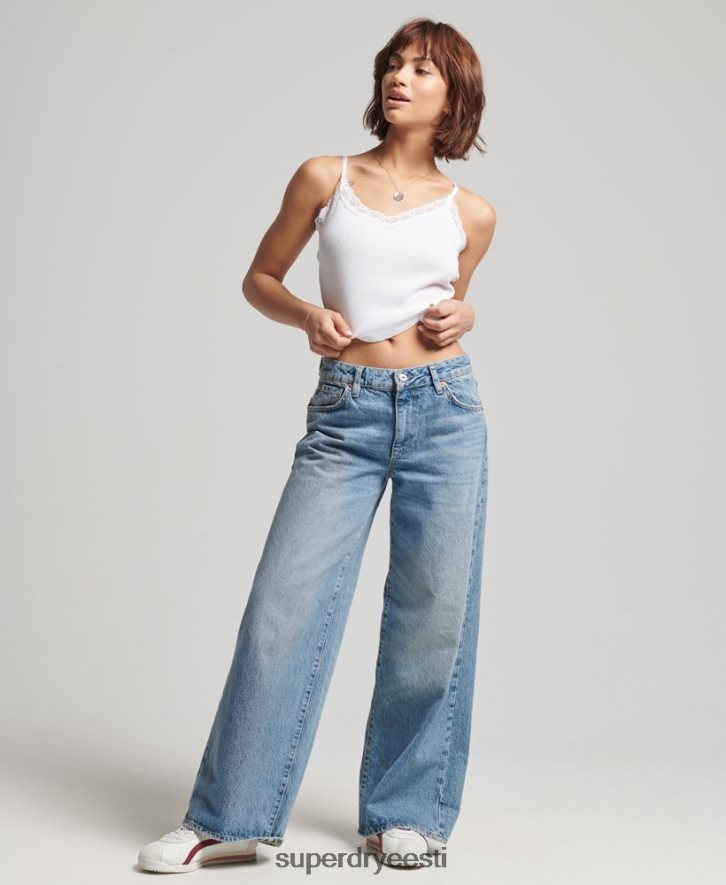 Superdry naised vintage mini ribipitsiga cami top B2LT42334 Riietus valge