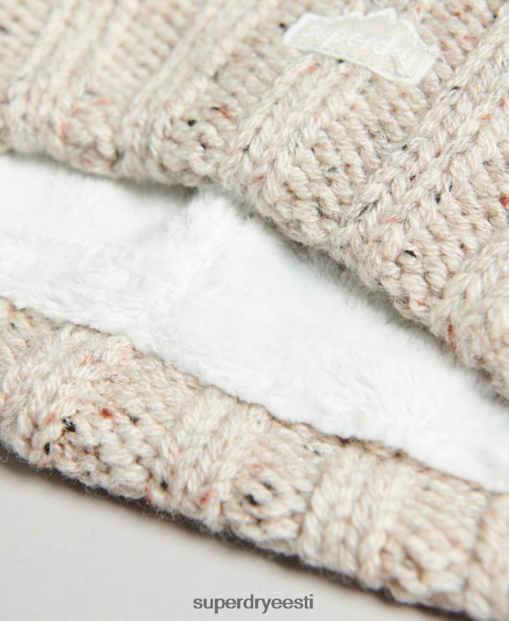 Superdry naised kaabliga kootud tupp nokamüts B2LT44261 tarvikud beež