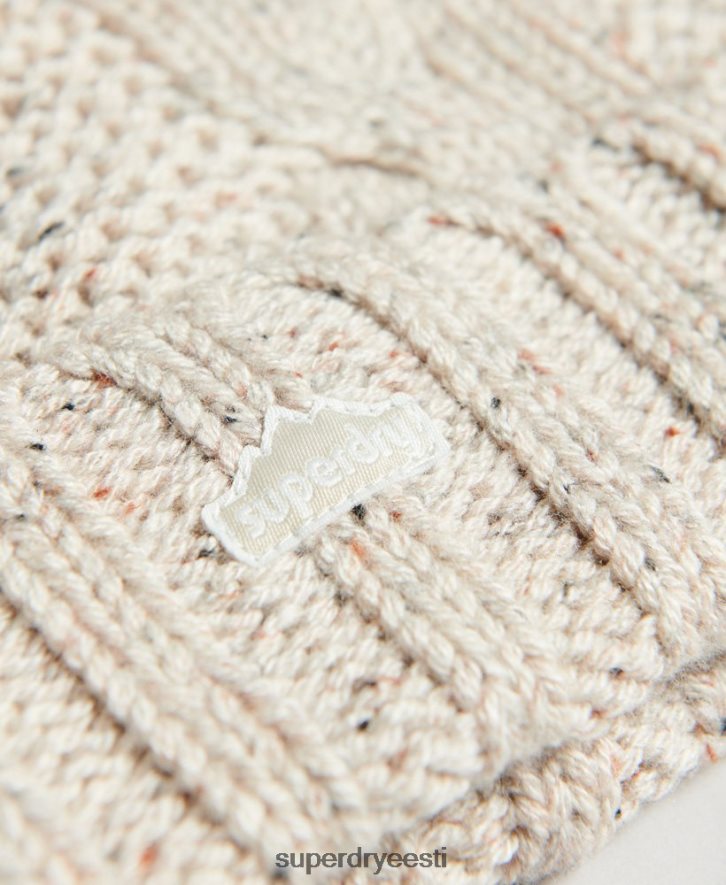 Superdry naised kaabliga kootud tupp nokamüts B2LT44261 tarvikud beež